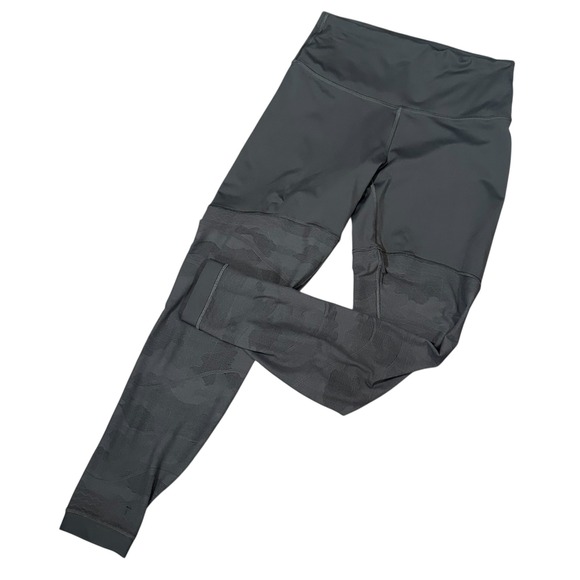 Lululemon Pants - Lululemon Leggings Women's 10 Graphite Gray Camo High Rise Sherr Panels